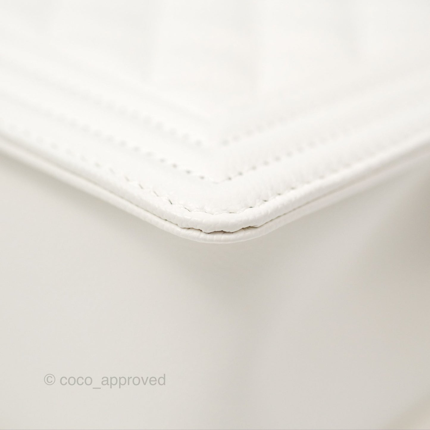 Chanel Medium Boy Quilted White Caviar Gold Hardware