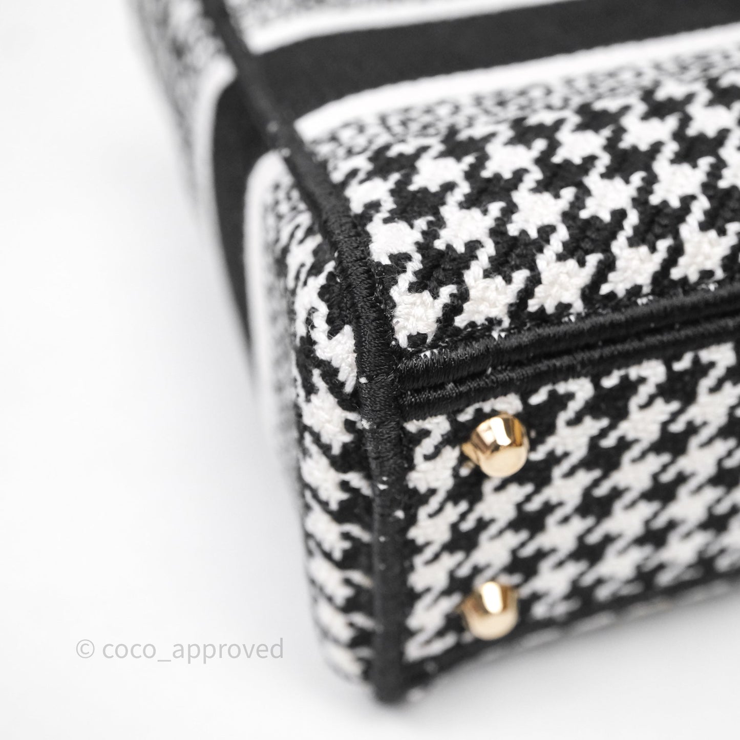 Christian Dior Mini Lady D-Lite Bag Black White Houndstooth
