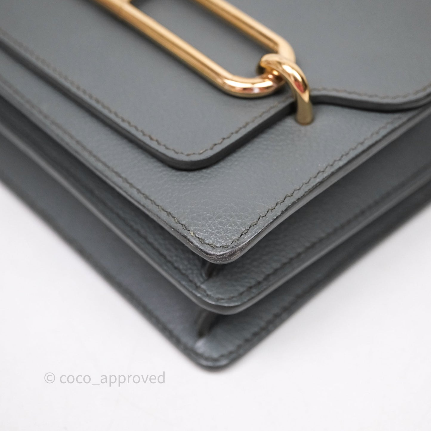 Hermès Roulis Mini 18 Vert Amancde 63 Evercolor Gold Hardware