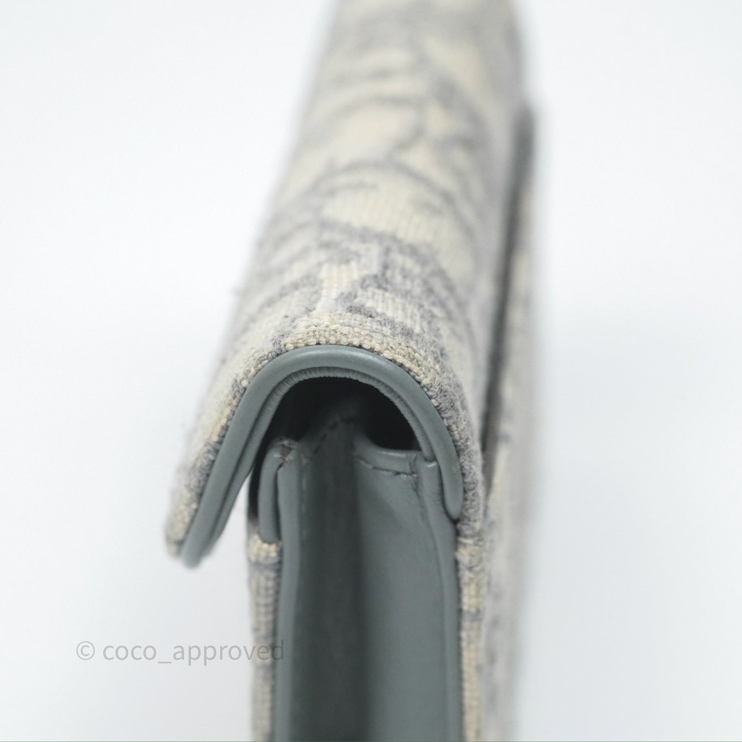 Christian Dior Saddle Bloom Card Holder Gray Dior Oblique Jacquard