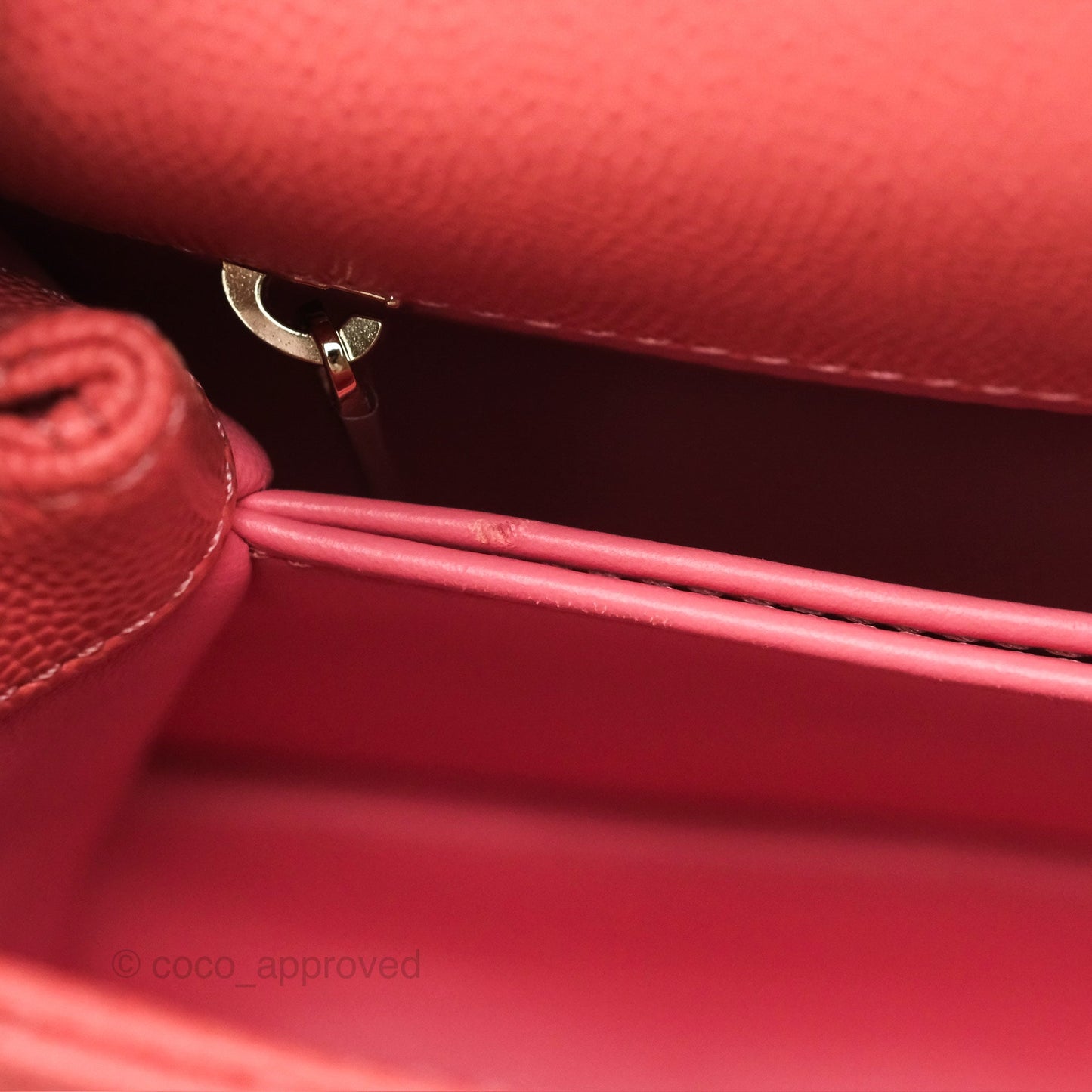Chanel Mini Coco Handle Quilted Pink Caviar Gold Hardware