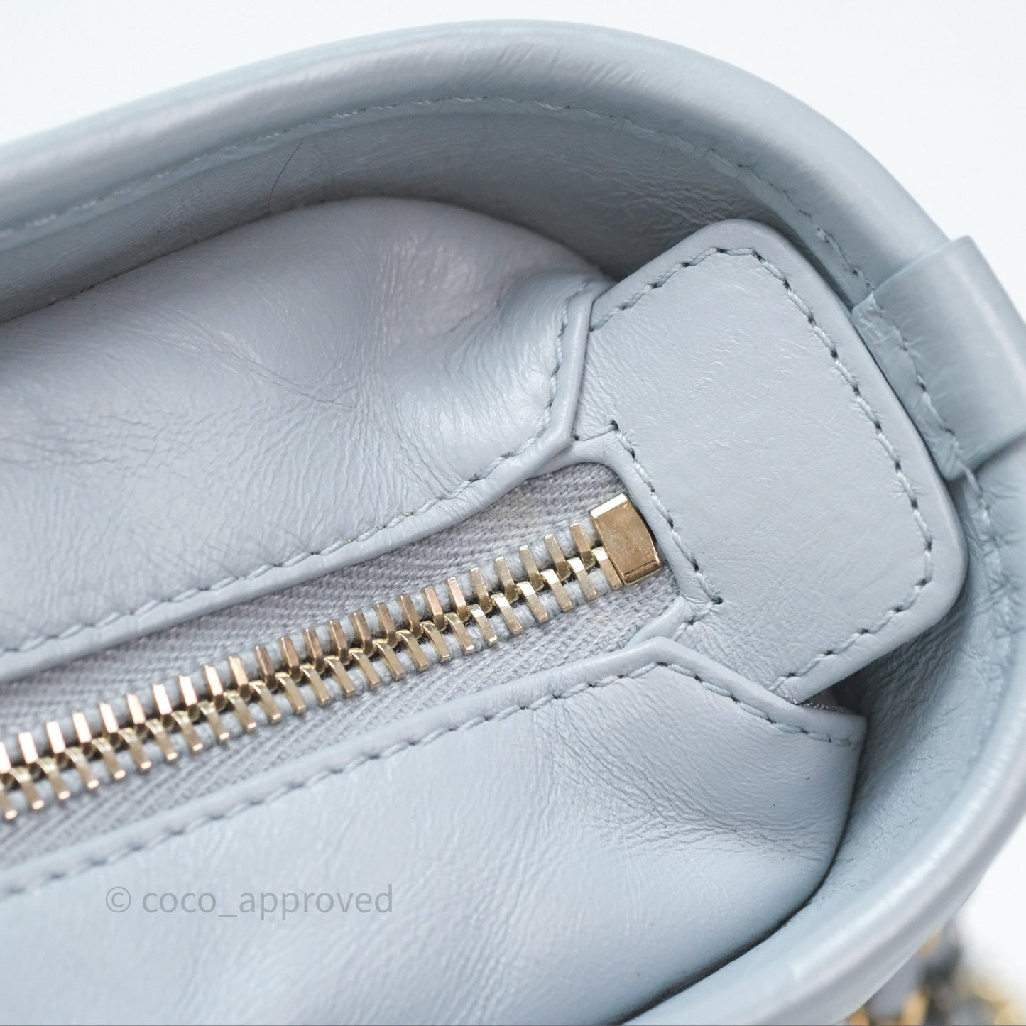 Chanel Small Gabrielle Hobo Quilted Light Blue Aged Calfskin