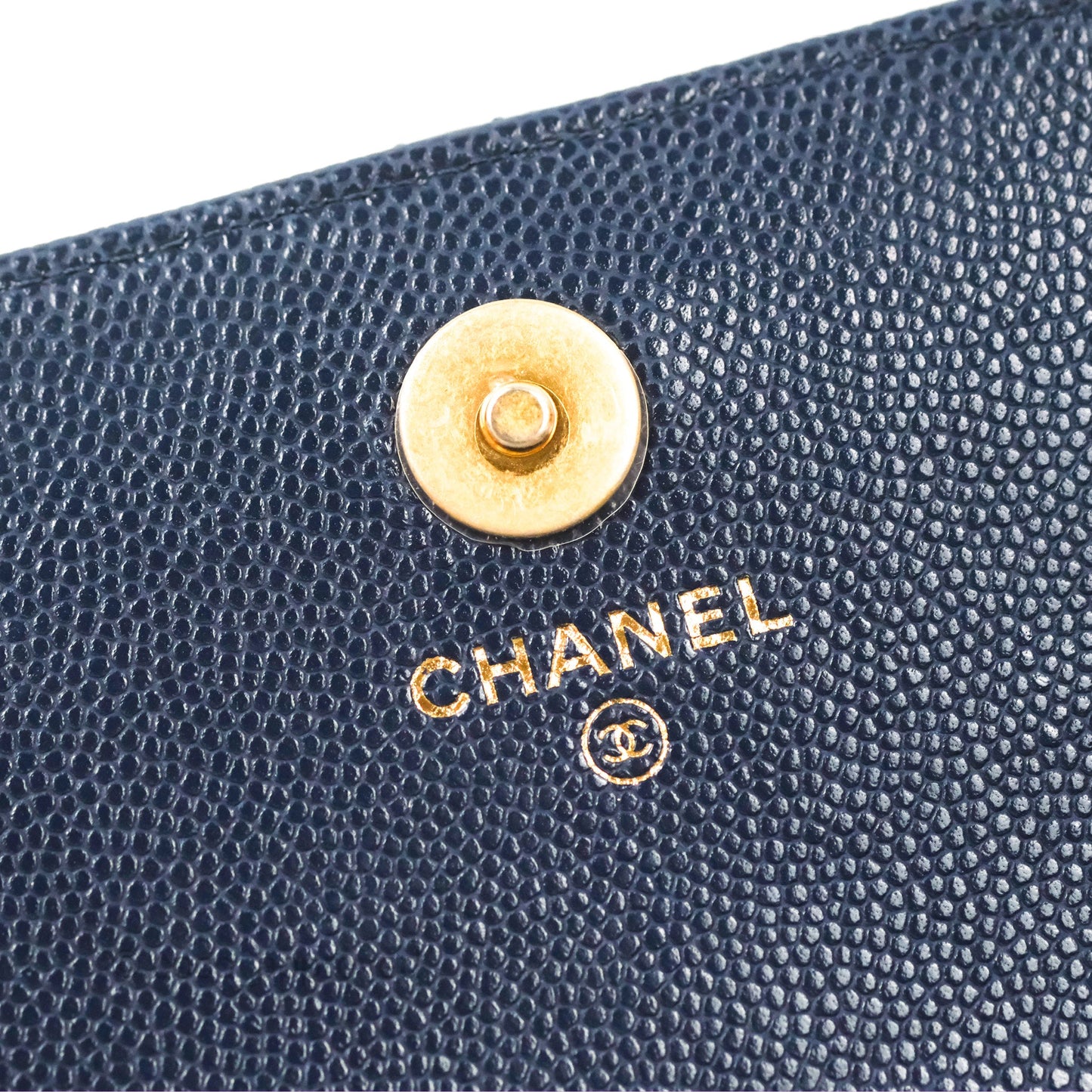 Chanel Twist Your Button Phone Bag Navy Shiny Caviar Aged Gold Hardware 22A