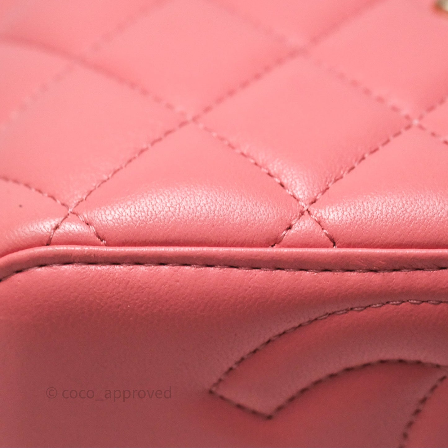 Chanel Vanity Rectangular Top Handle Pink Lambskin Gold Hardware
