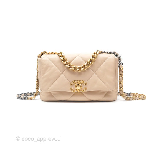 Chanel 19 Small Beige Mixed Hardware