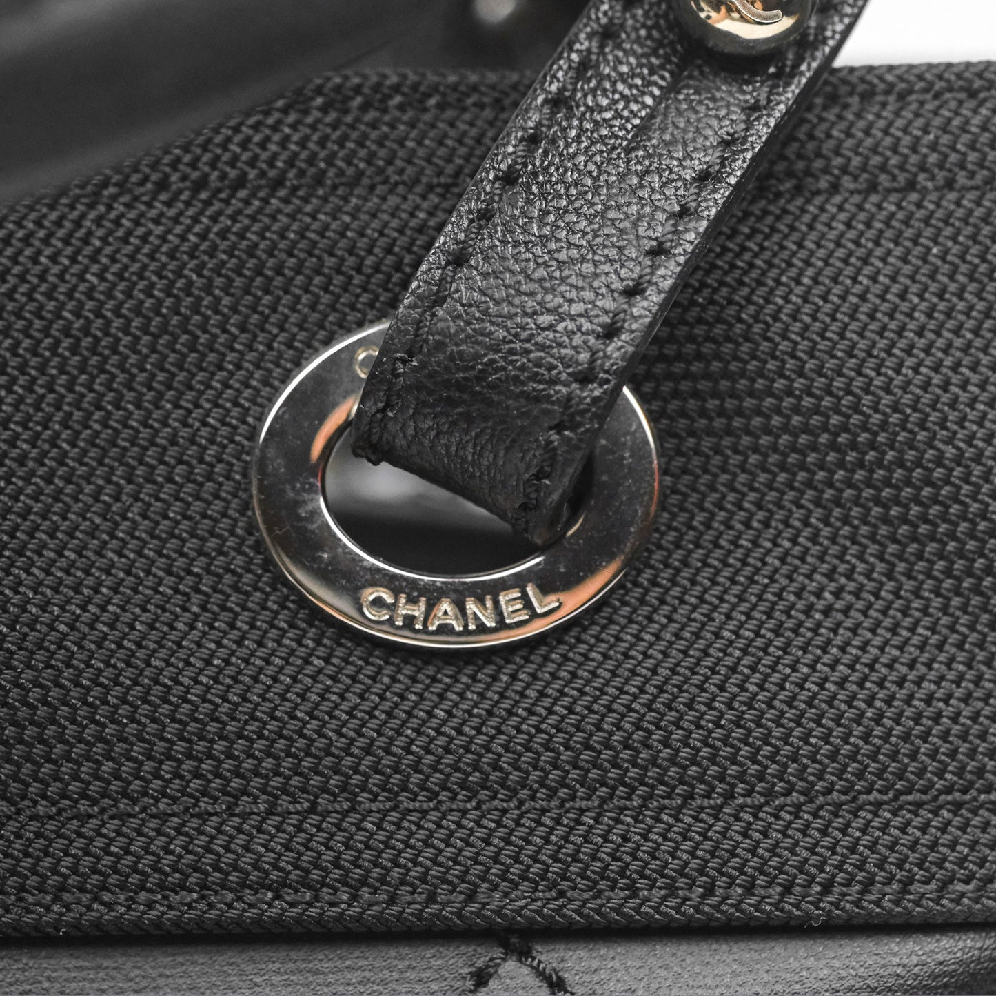 Chanel Quilted Paris Biarritz Tote PM Black Coated Canvas