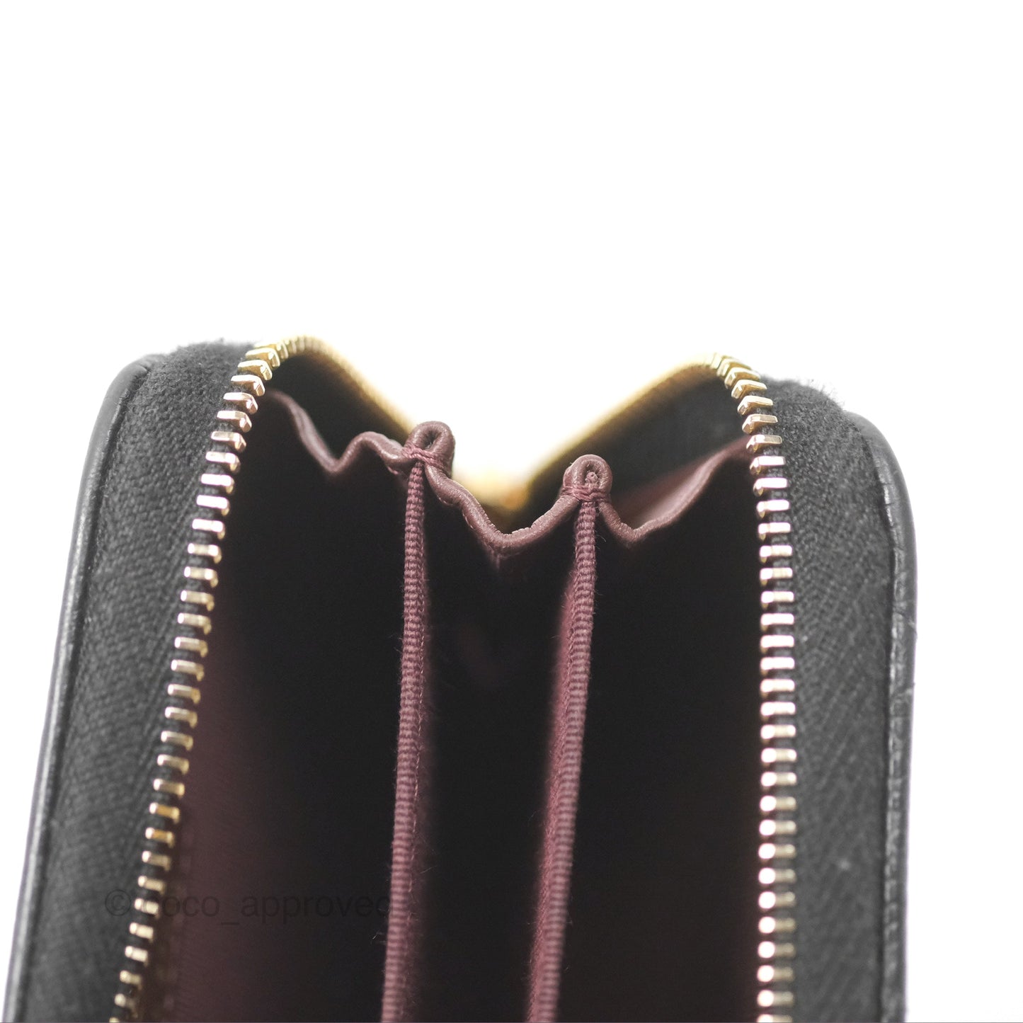 Chanel Quilted Zip Card Holder Black Caviar Gold Hardware