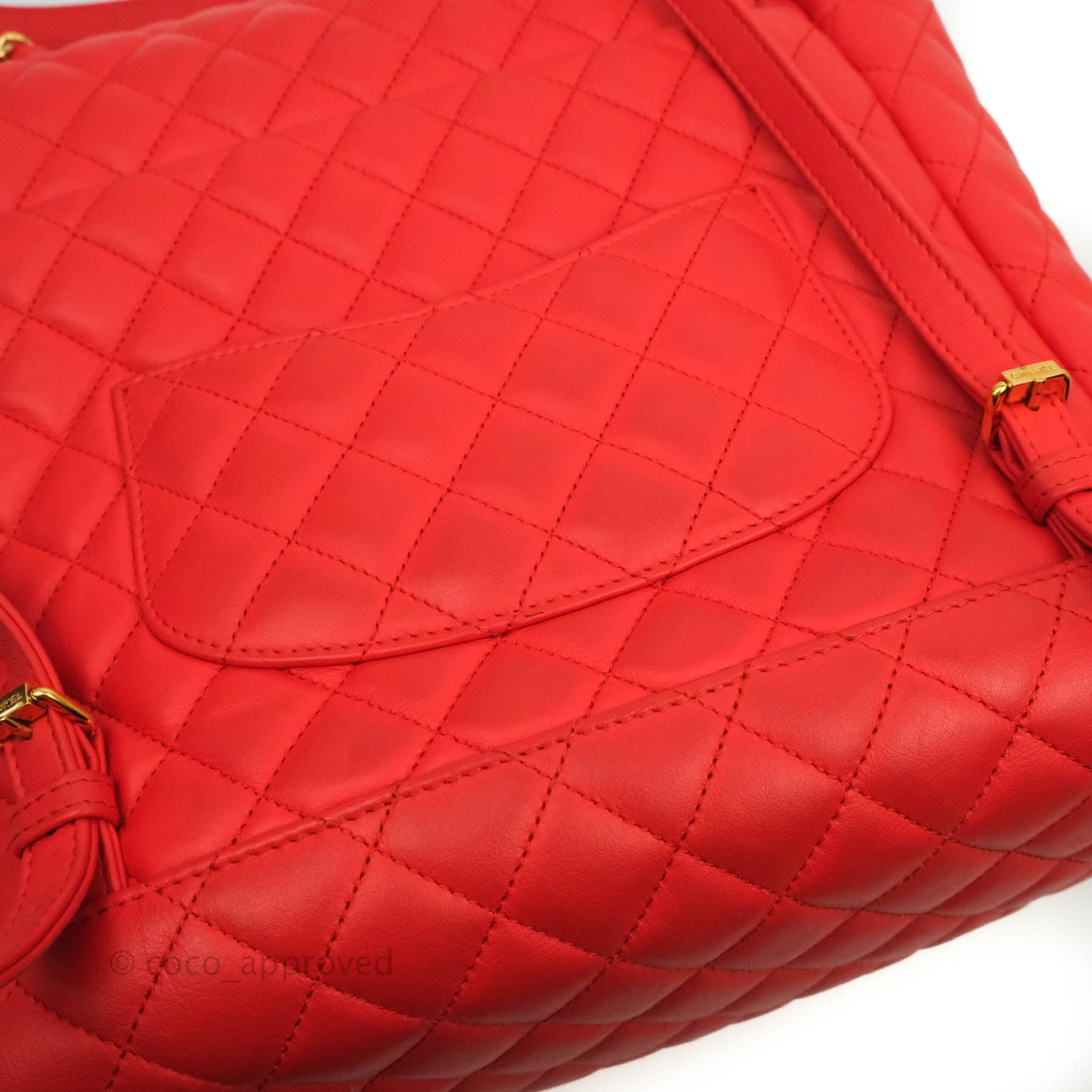 Chanel Quilted Urban Spirit Backpack Red Calfskin Gold Hardware