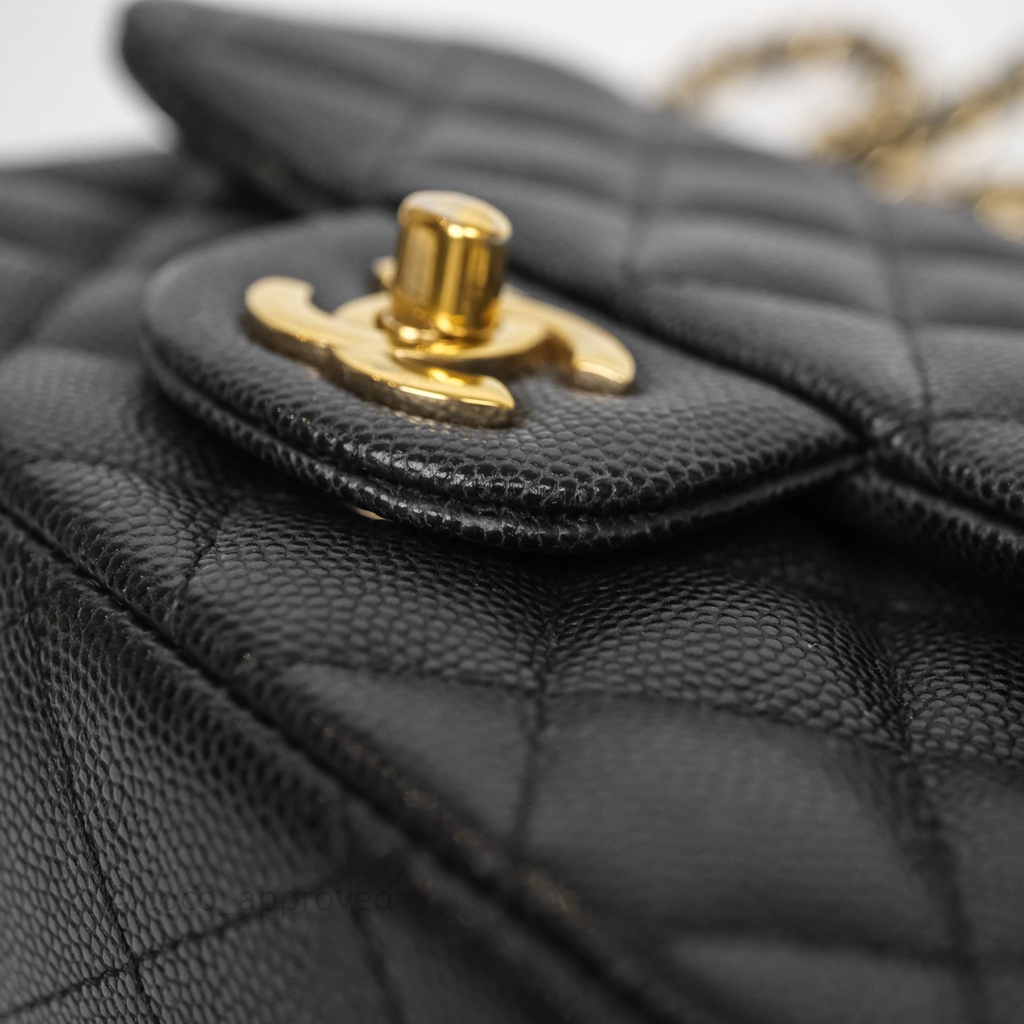 Chanel Mini Square Quilted Black Caviar Gold Hardware