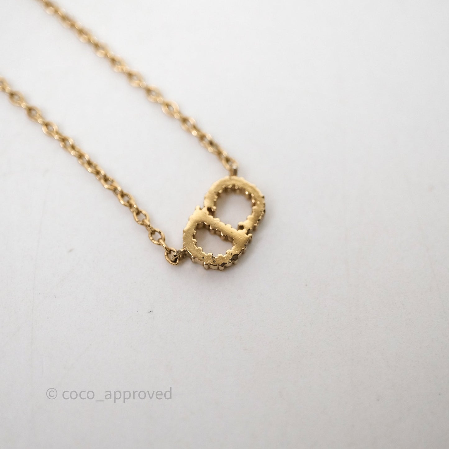 Christian Dior Petit CD Necklace Gold Tone