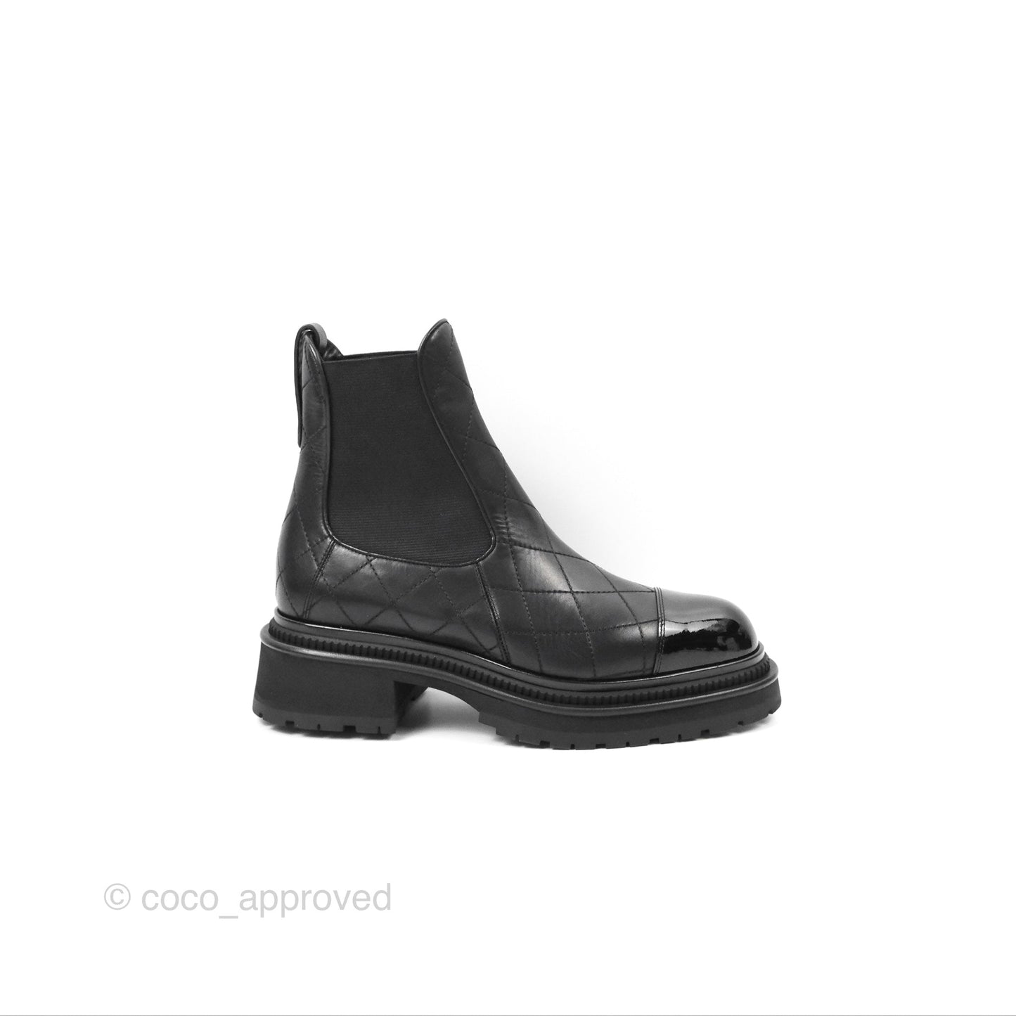 Chanel Ankle Boots Quilted Black Leather Size 39