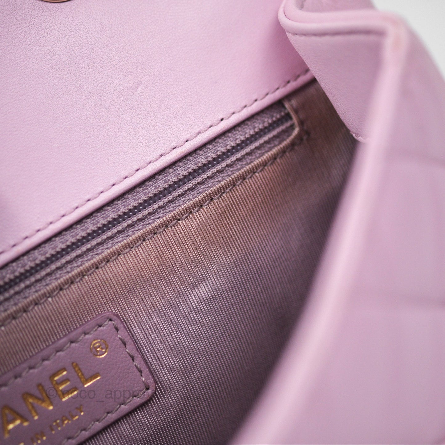 Chanel Quilted Flap Bag Pink Lambskin Aged Gold Hardware