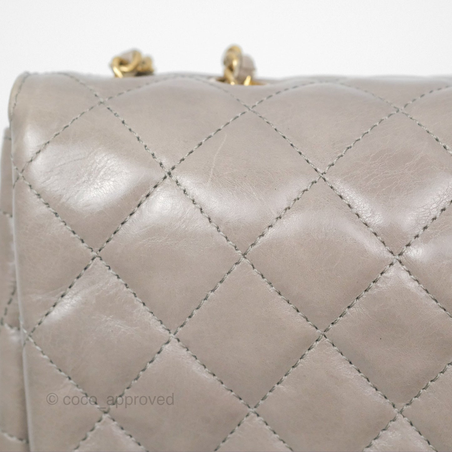 Chanel Accordion Flap Bag Taupe Crinkled Glazed Calfskin