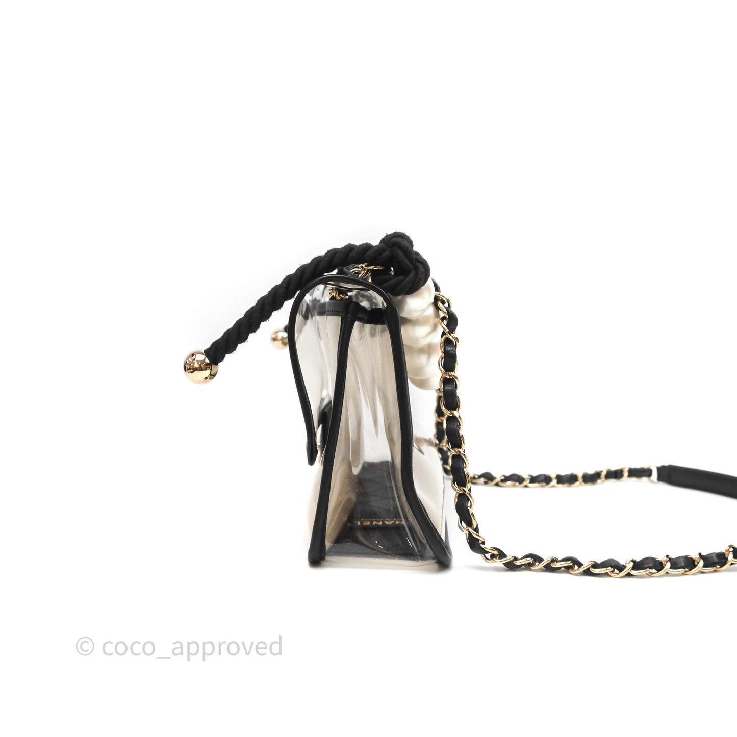 Chanel Medium Sand By The Sea PVC Flap Black Lambskin Gold Hardware