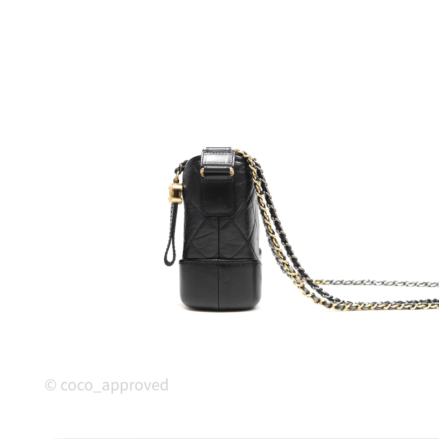 Chanel Small Gabrielle Hobo Quilted Black Aged Calfskin