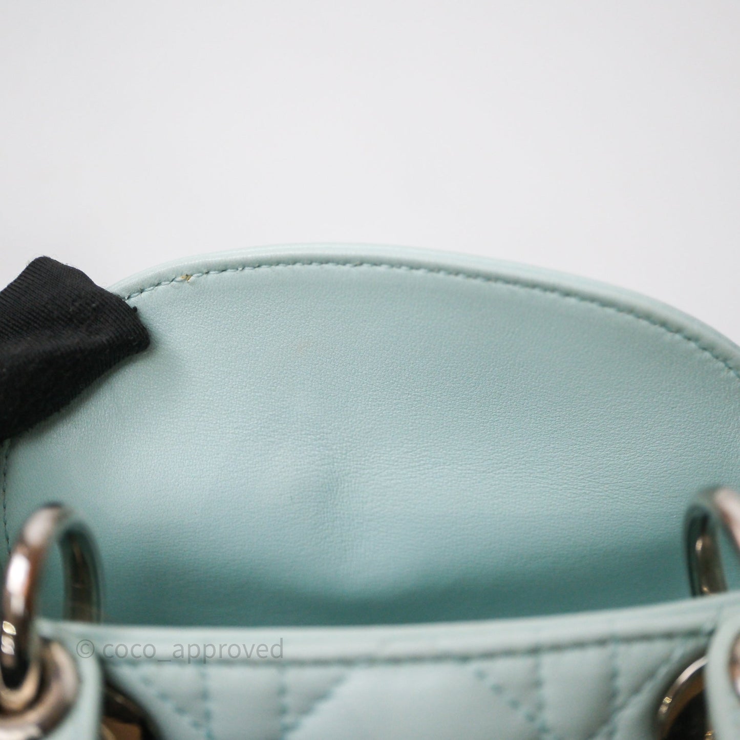 Christian Dior Mirco Lady Dior Cannage Calfskin Light Green Matte