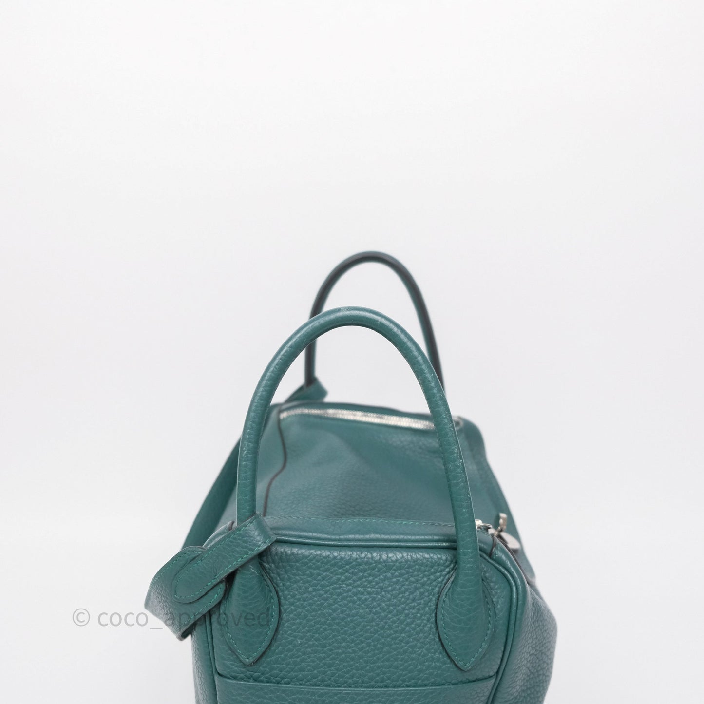 Hermès Lindy 30 Malachite Z6 Clemence Palladium Hardware