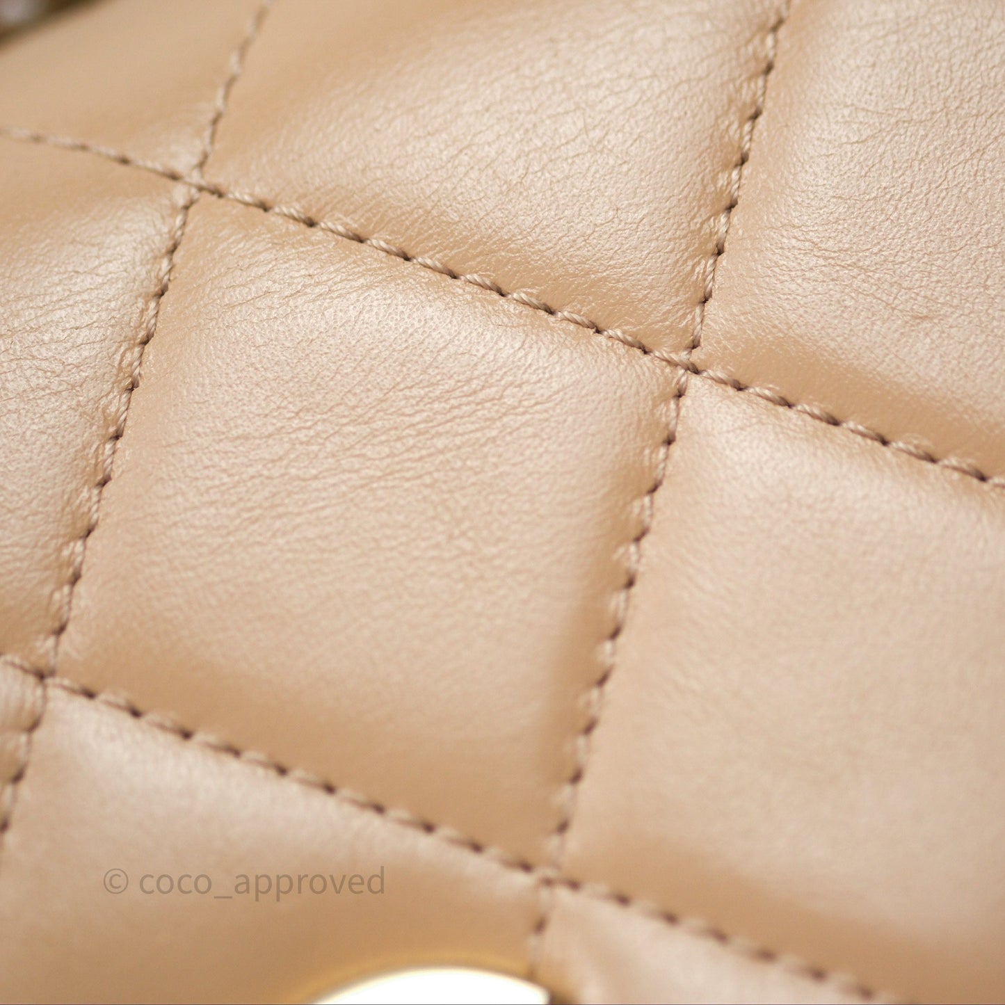 Chanel Quilted Mini Perfect Fit Adjustable Beige Calfskin Gold Hardware