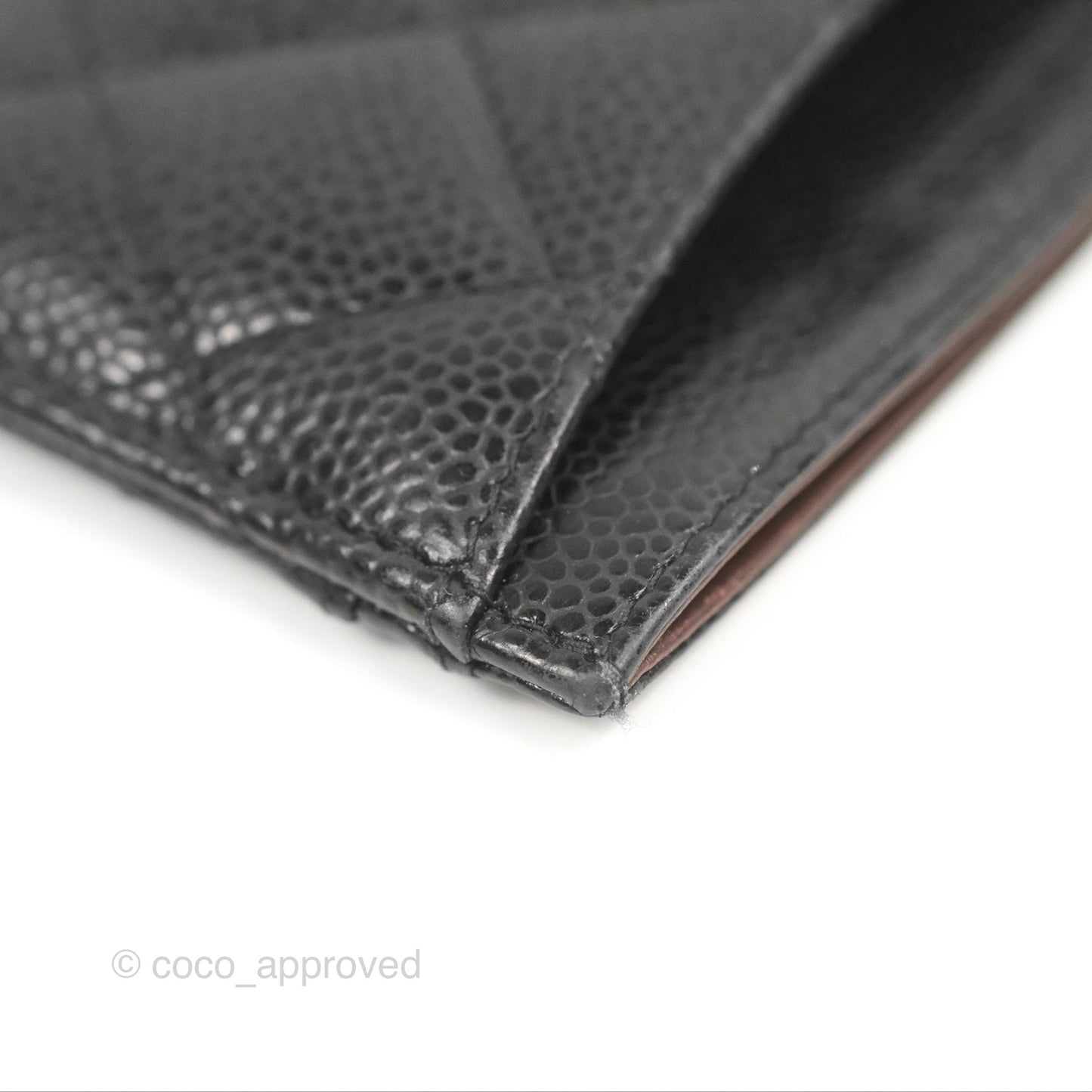 Chanel Classic Flat Card Holder Black Caviar Gold Hardware