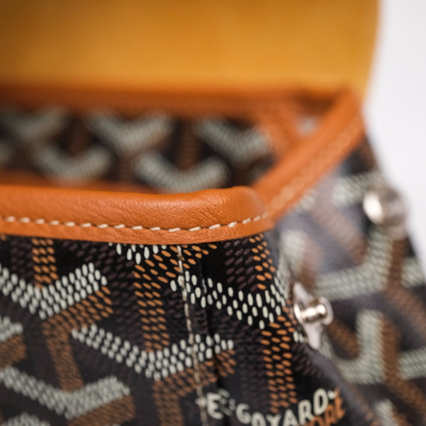 Goyard Mini Alpin Backpack Black/ Tan  Goyardine Calfskin