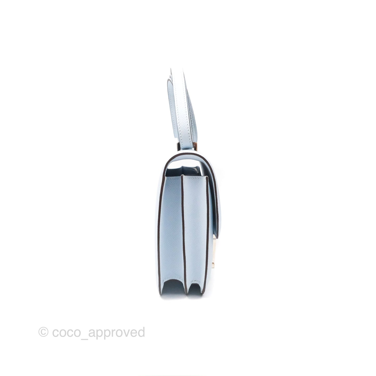 Hermès Constance Mini 18cm Blue Brume Epsom Palladium Hardware