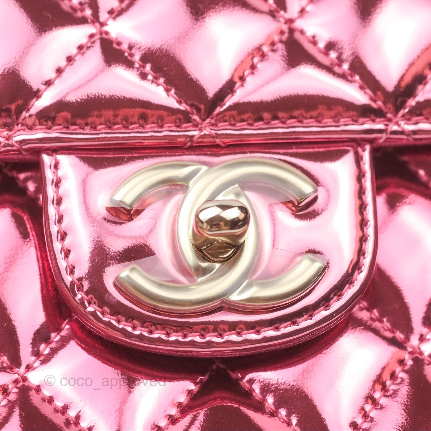 Chanel Small Flap Star Backpack Metallic Pink Mirror Calfskin Gold Hardware 24C