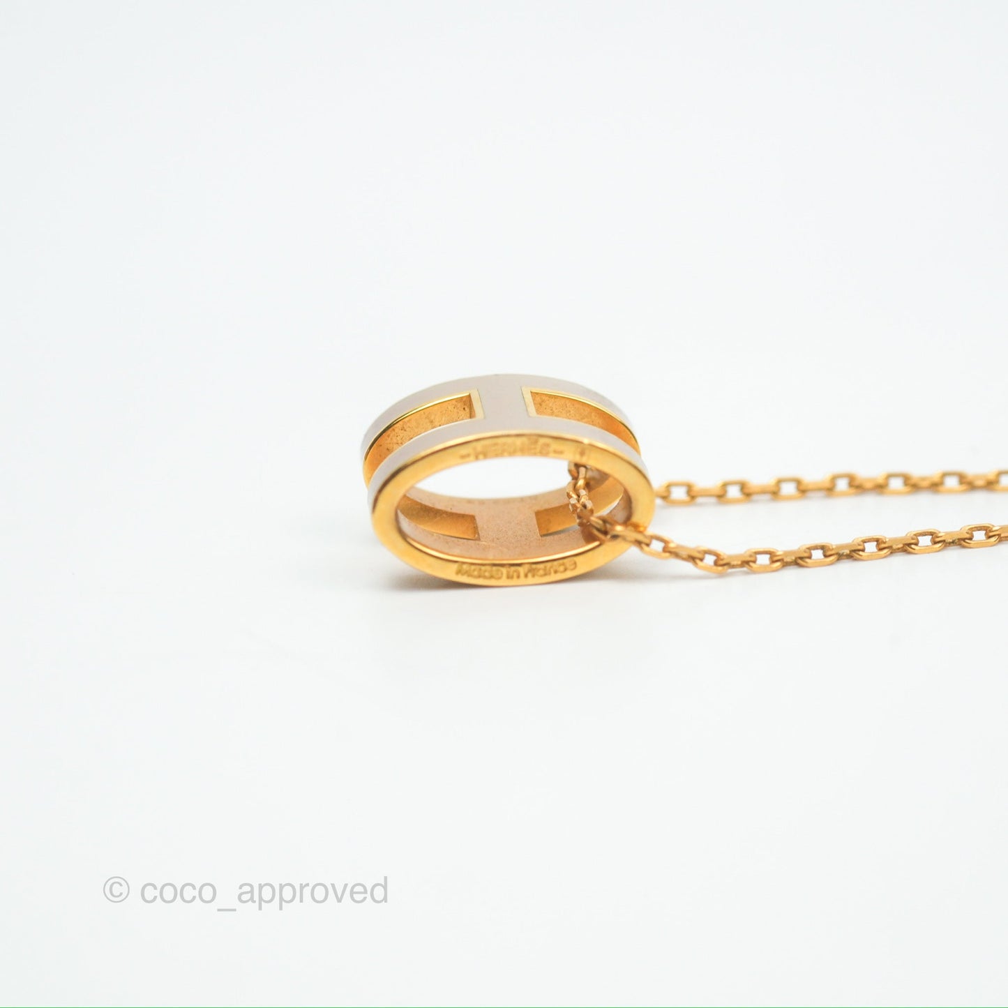 Hermès Pop H Marron Glace Pendant Necklace Gold Hardware