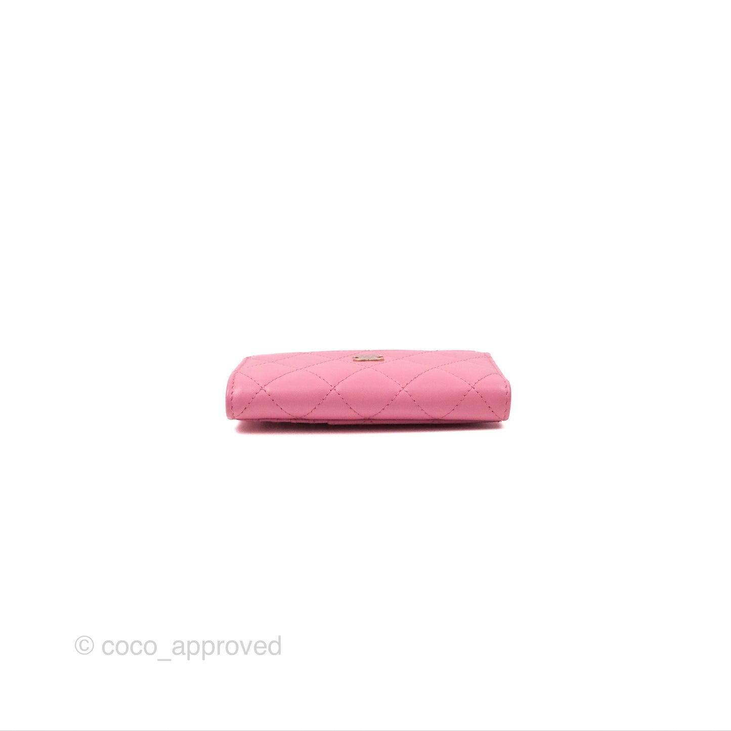 Chanel Quilted Zip Card Holder Pink Lambskin Gold Hardware 23S