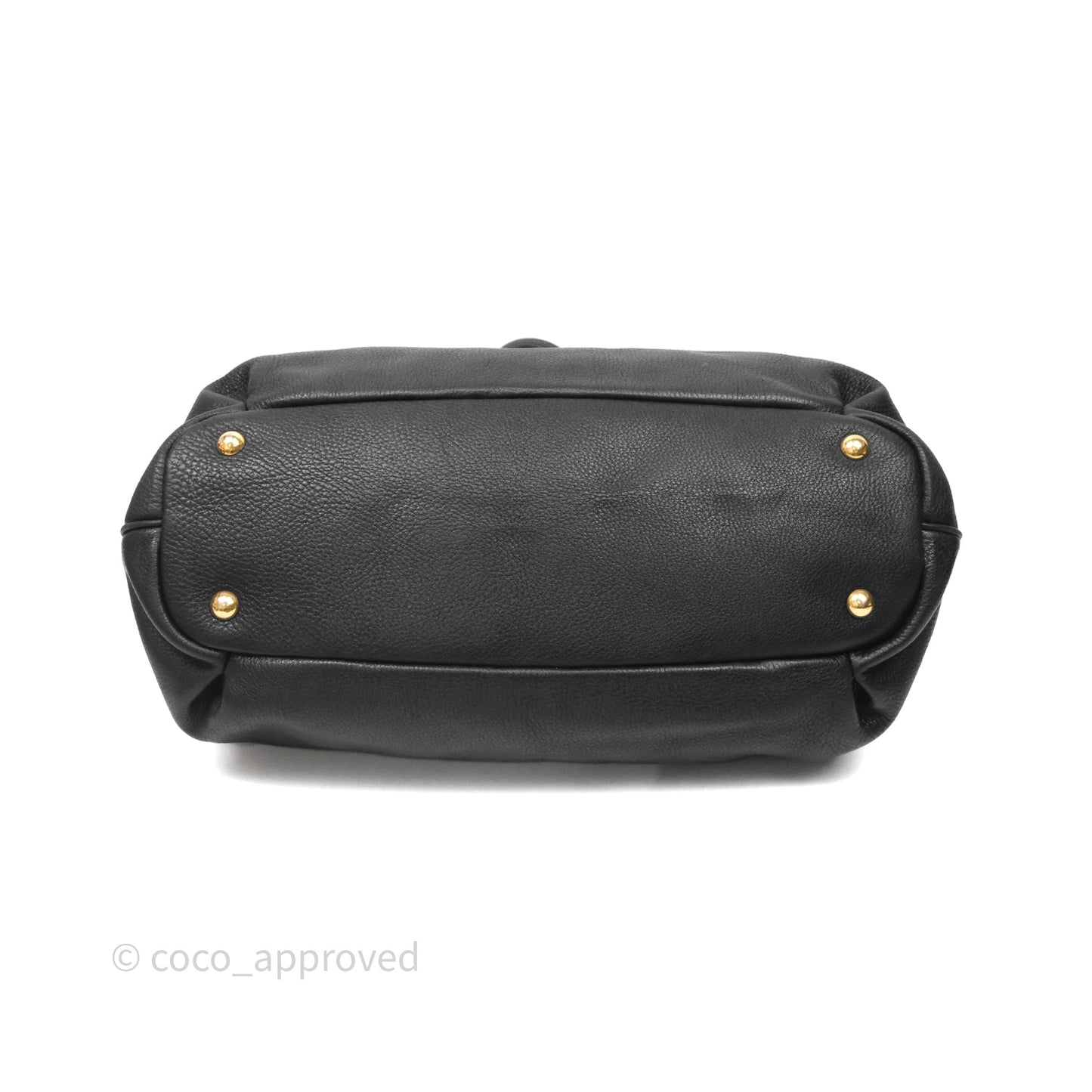 Miu Miu Vitello Tote Bag Black Gold Hardware