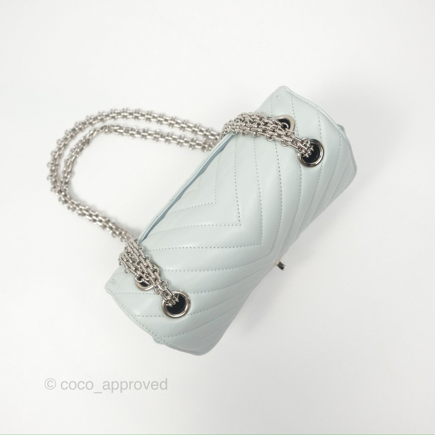 Chanel Mini Reissue 224 Blue Aged Calfskin Silver Hardware