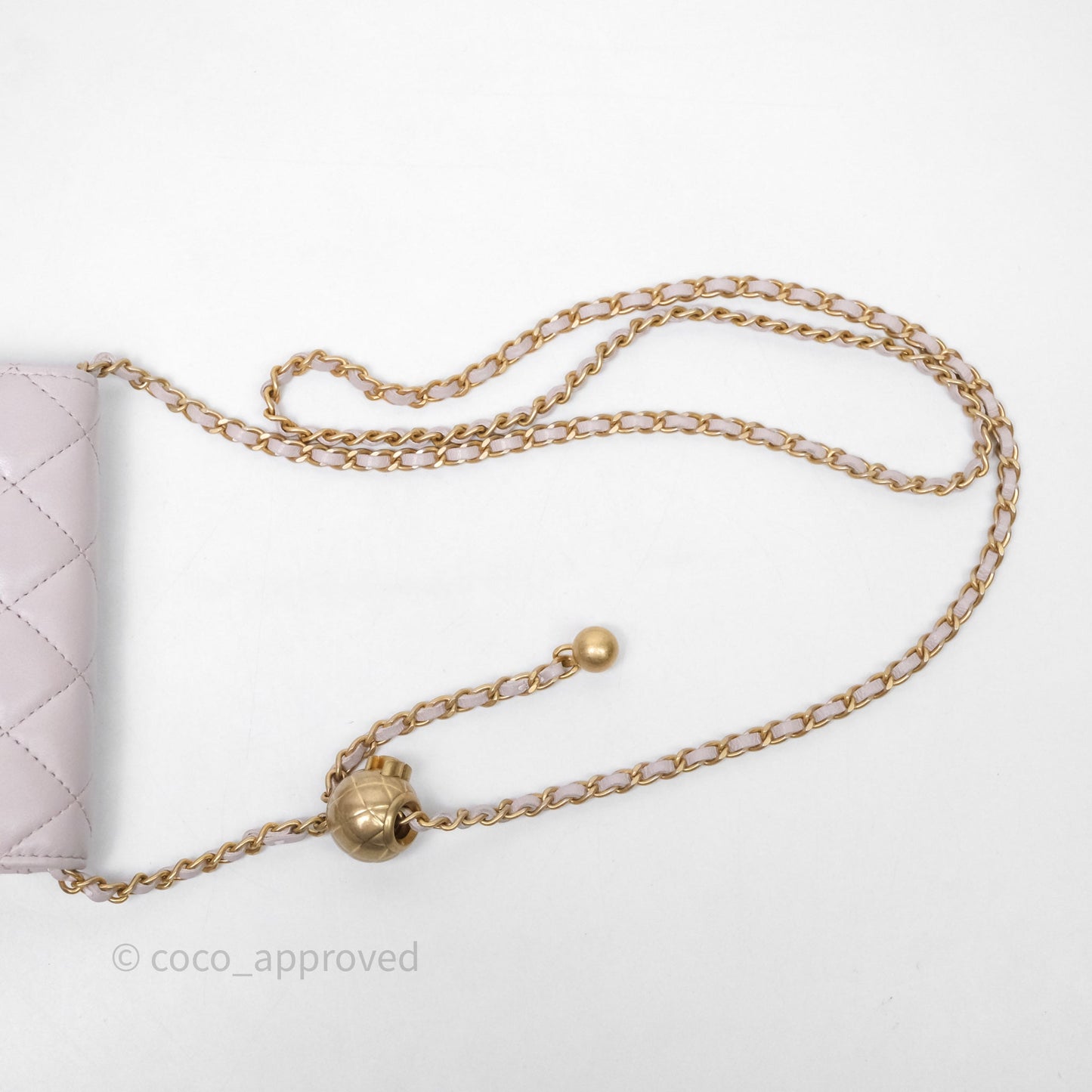 Chanel Pearl Crush Mini Clutch Belt Bag Lilac Lambskin Aged Gold Hardware