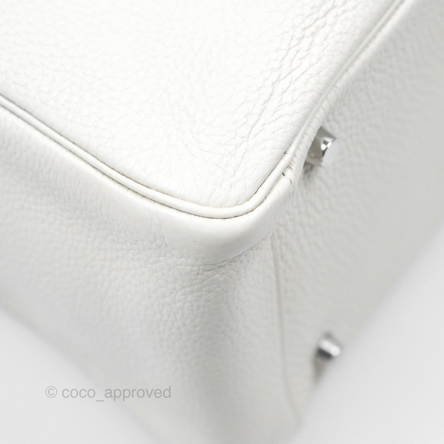 Hermès Lindy 30 White Clemence Palladium Hardware