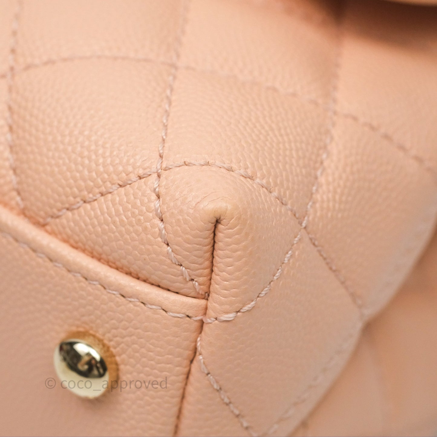 Chanel Small Coco Handle Quilted Pink Beige Caviar Gold Hardware