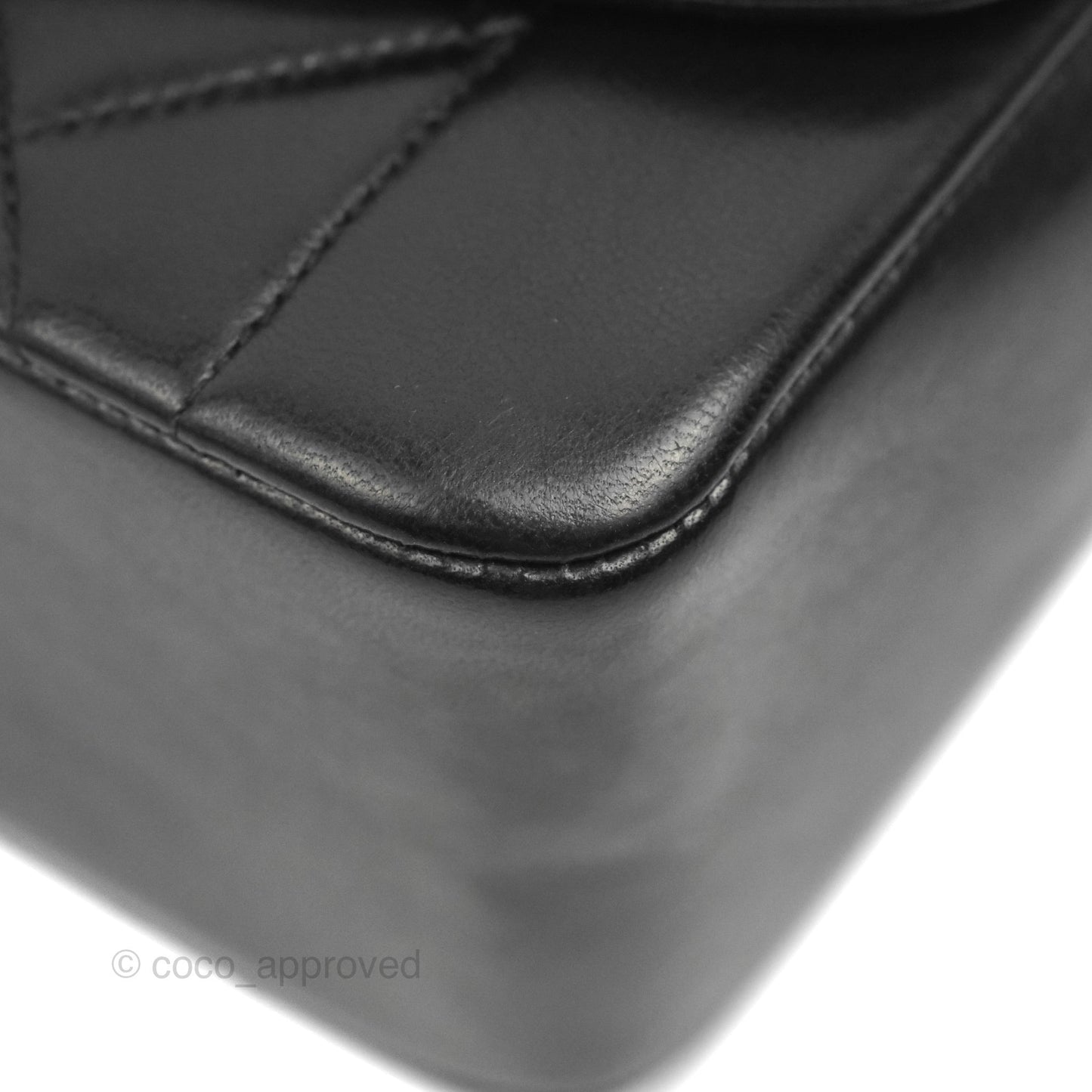 Chanel Small Vintage Quilted Classic Diana Flap Bag Black Lambskin 24K Gold Hardware