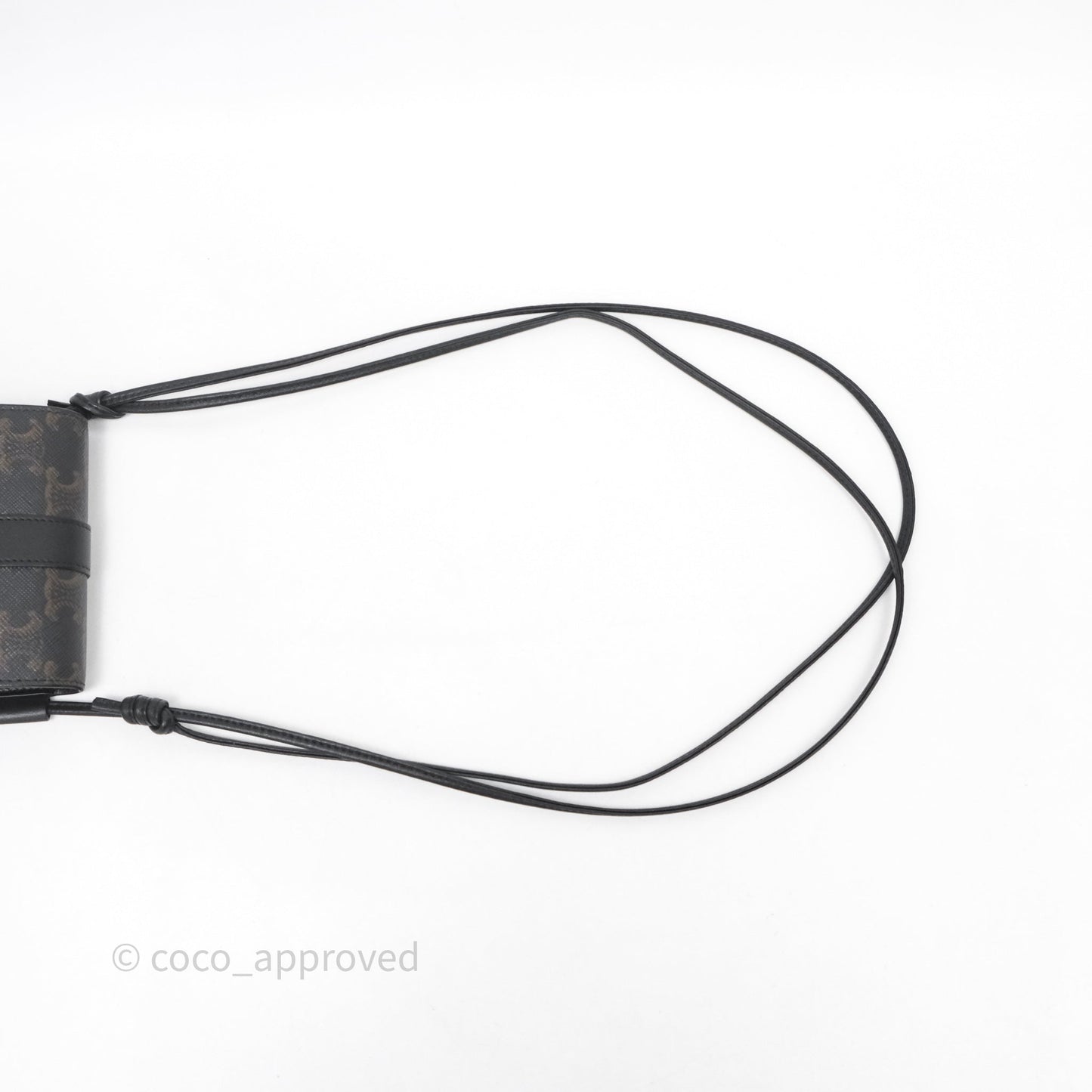 Celine Phone Pouch Black Triomphe Canvas
