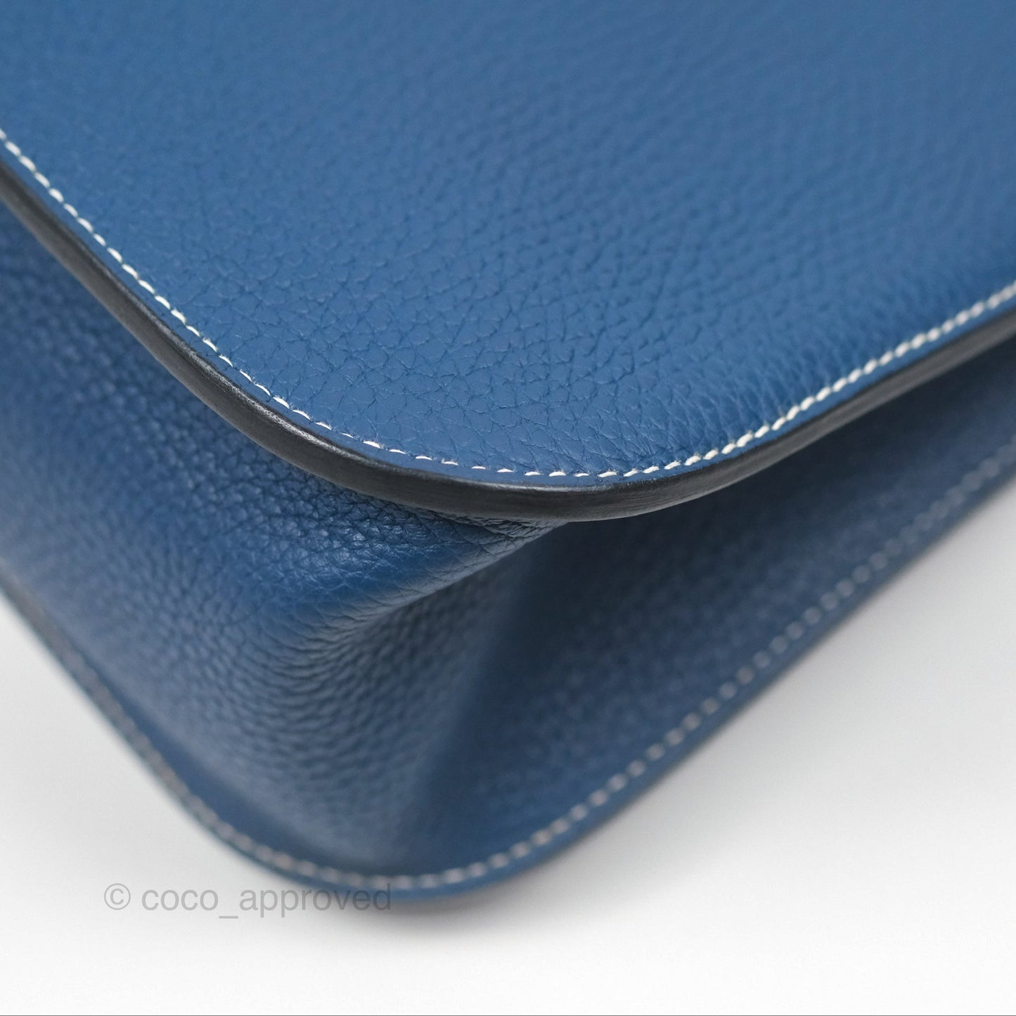 Hermès Halzan 31 Deep Blue S4 Clemence Palladium Hardware