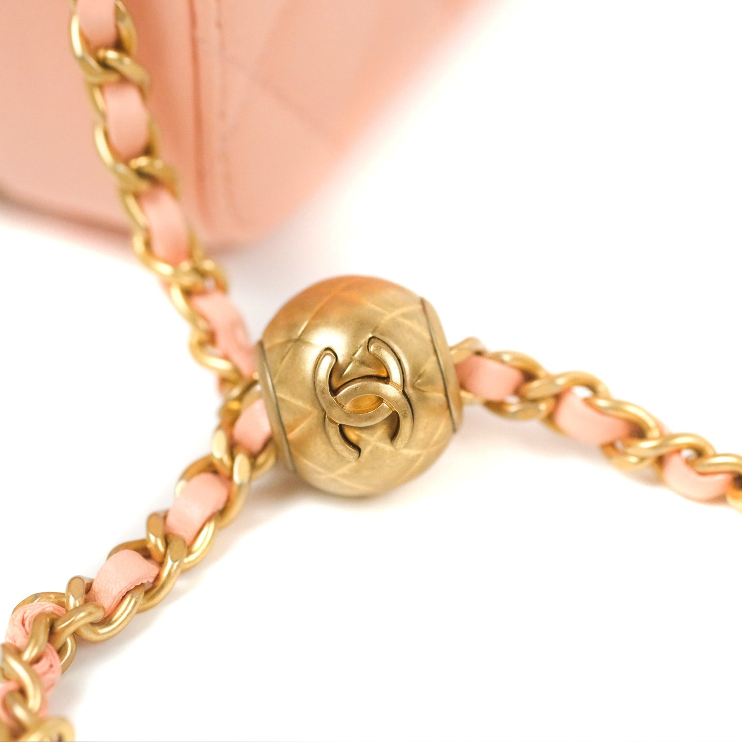 Chanel Mini Pearl Crush Quilted Camera Case Orange Blair Lambskin Aged Gold Hardware