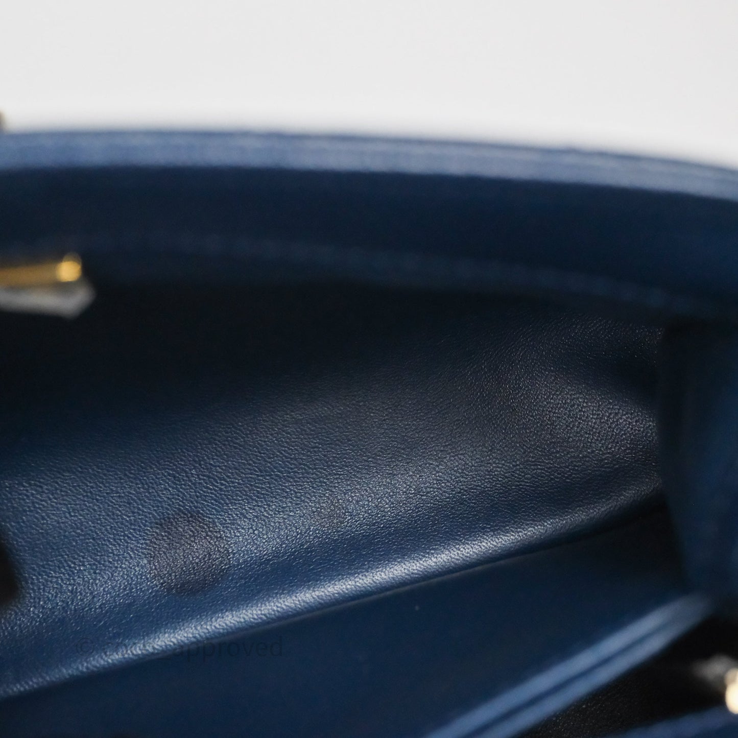 Chanel Small Coco Handle Navy Caviar Gold Hardware Lizard Handle