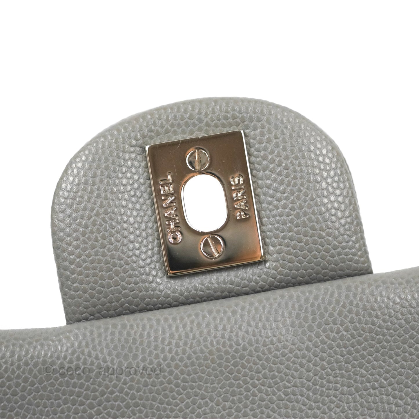 Chanel Quilted Mini Rectangular Flap Grey Caviar Silver Hardware 17B