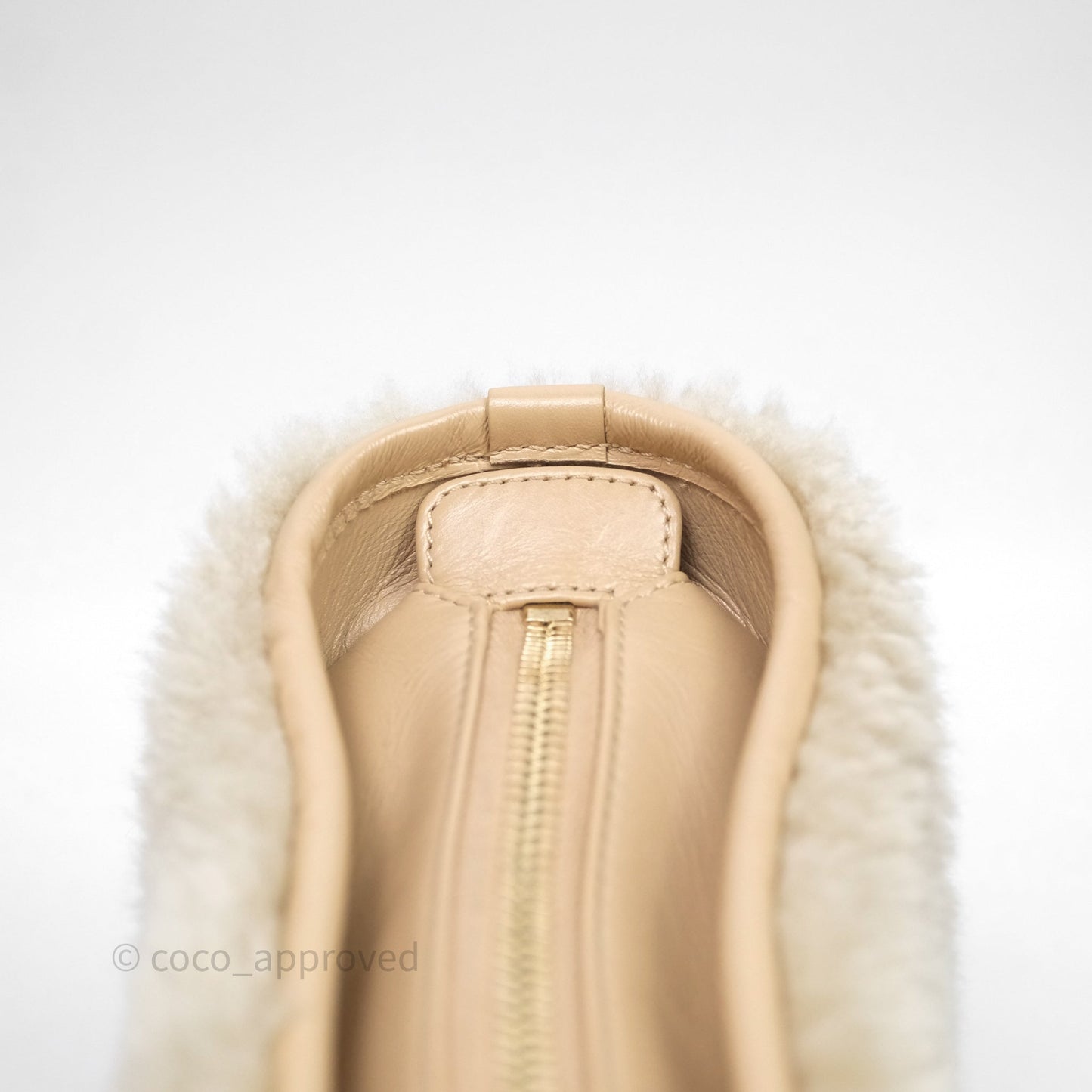 Chanel Small Gabrielle Hobo Shearling Beige Mixed Hardware