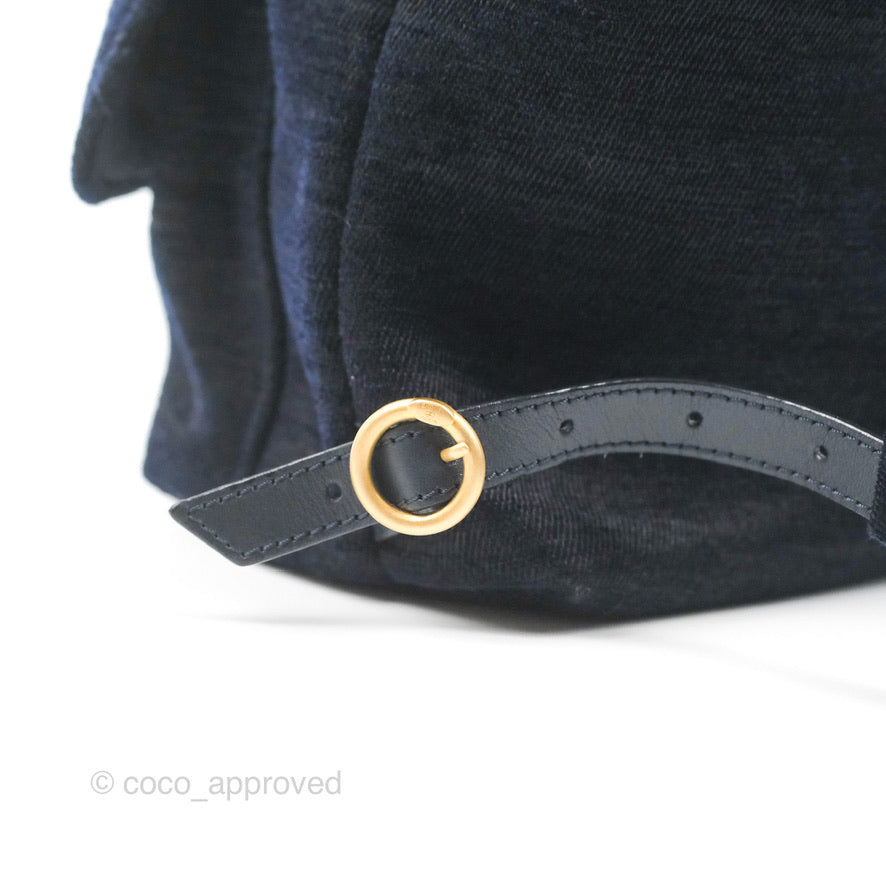 Chanel Parisian Stroll Backpack Wool Velvet Navy