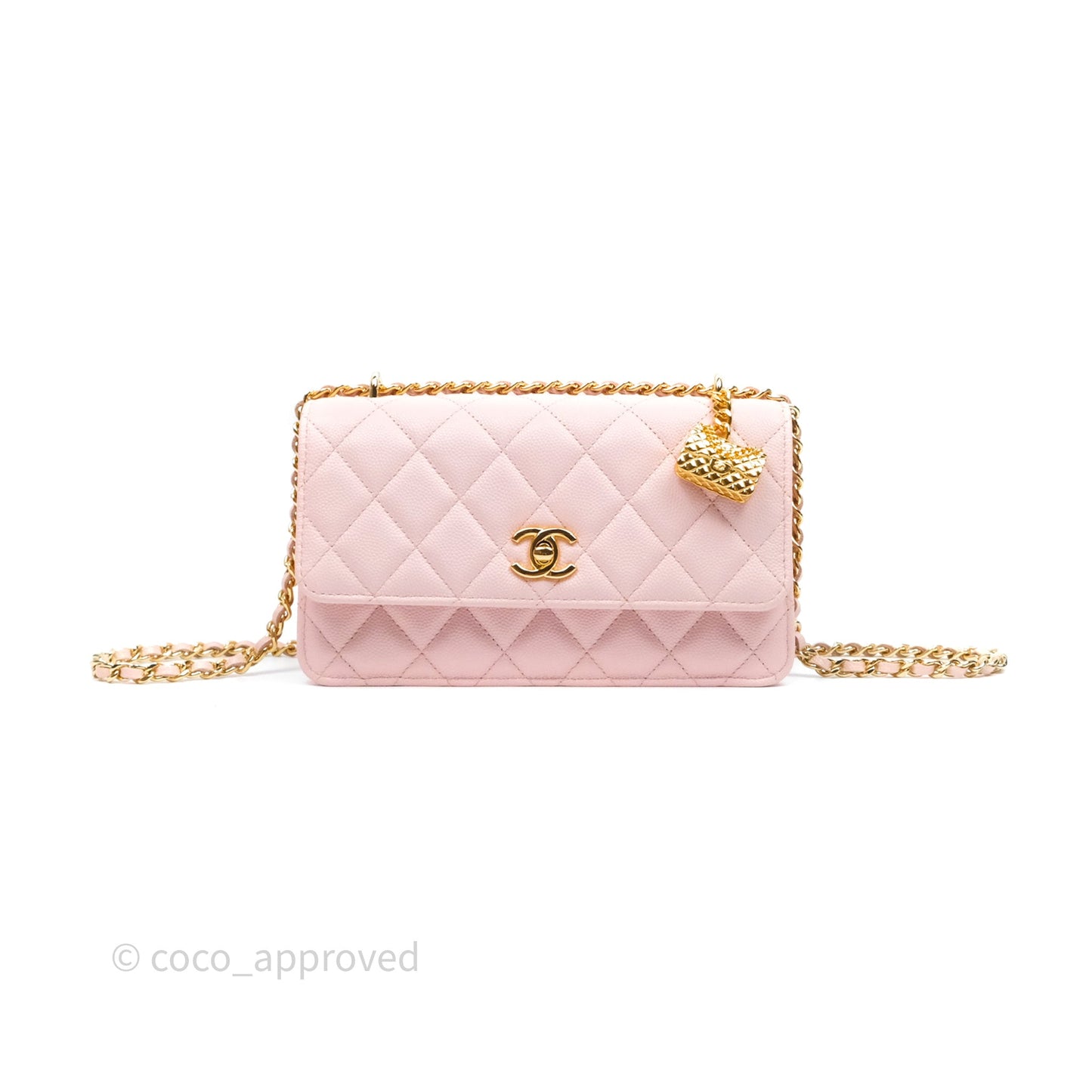 Chanel Clutch with Chain Caviar Pink Gold Hardware