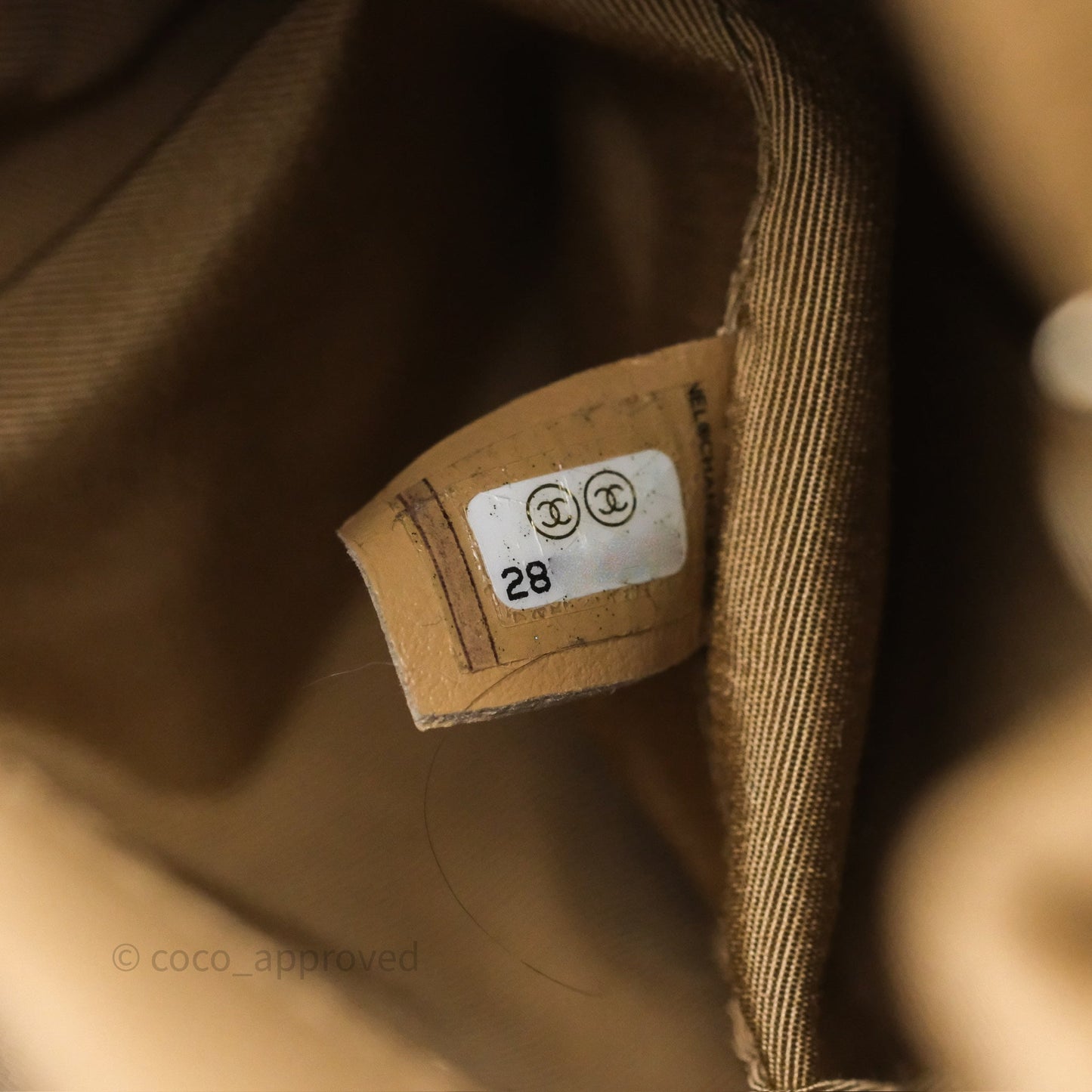 Chanel Rolled Up Bucket Drawstring Bag Beige Caviar Gold Hardware