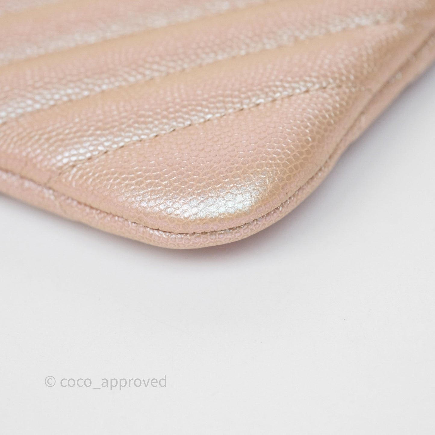 Chanel Medium O Case Chevron Rose Gold Caviar Silver Hardware 17B