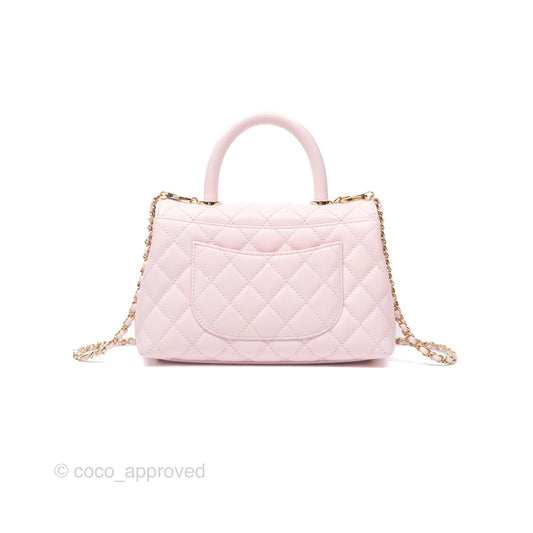 Chanel Small Coco Handle Light Pink Caviar Gold Hardware