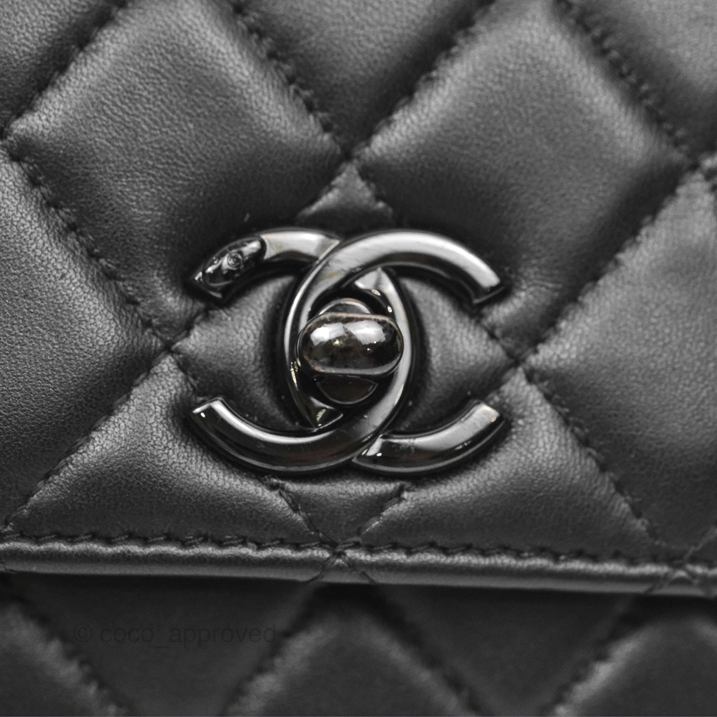 Chanel Mini Trendy CC Clutch With Chain Quilted So Black Lambskin