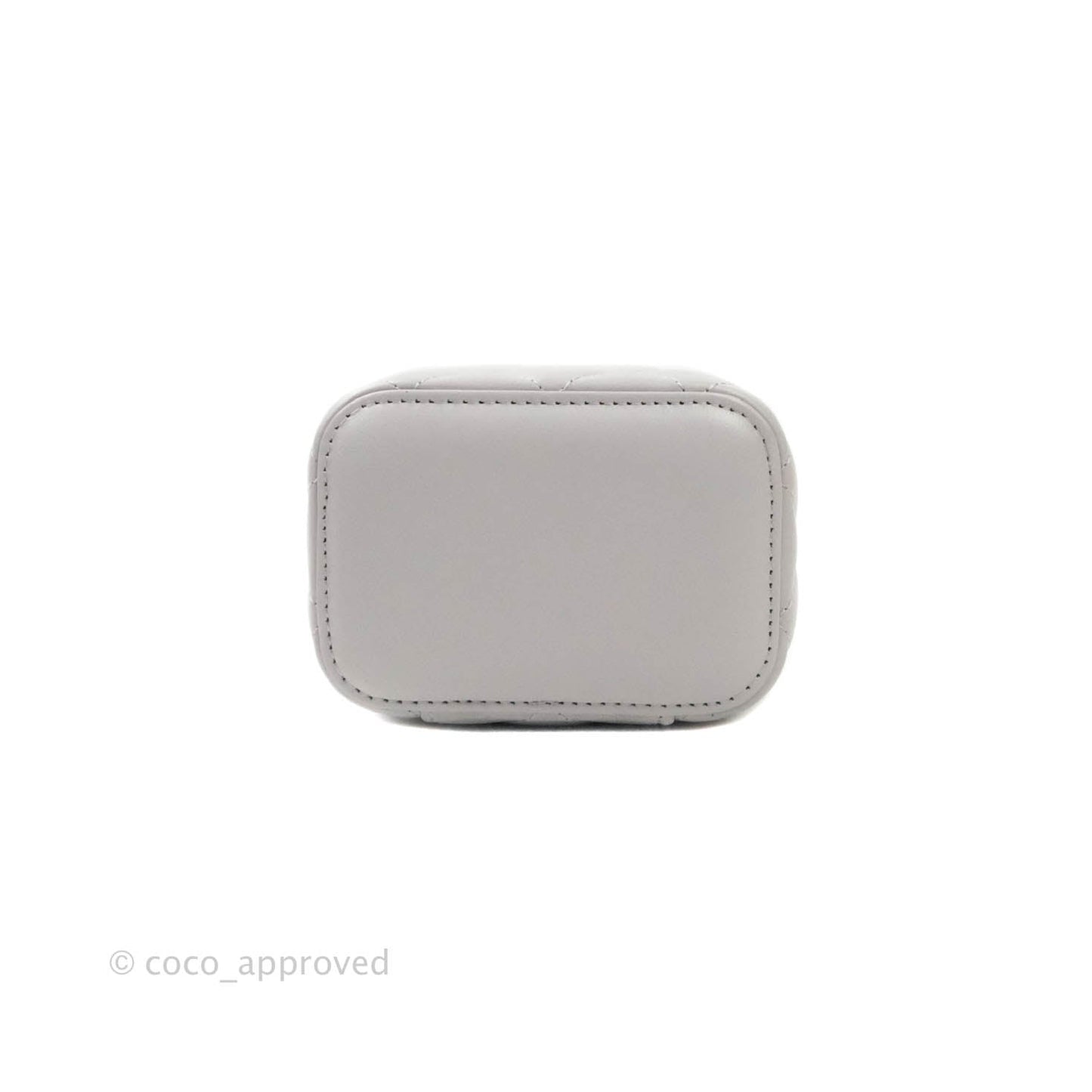 Chanel Small Vanity With Chain Grey Lambskin Aged Gold Hardware