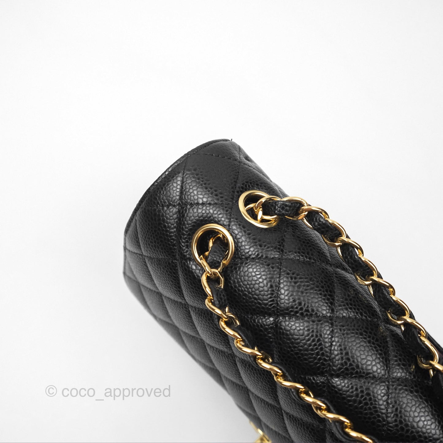 Chanel Classic M/L Medium Flap Quilted Black Caviar Gold Hardware