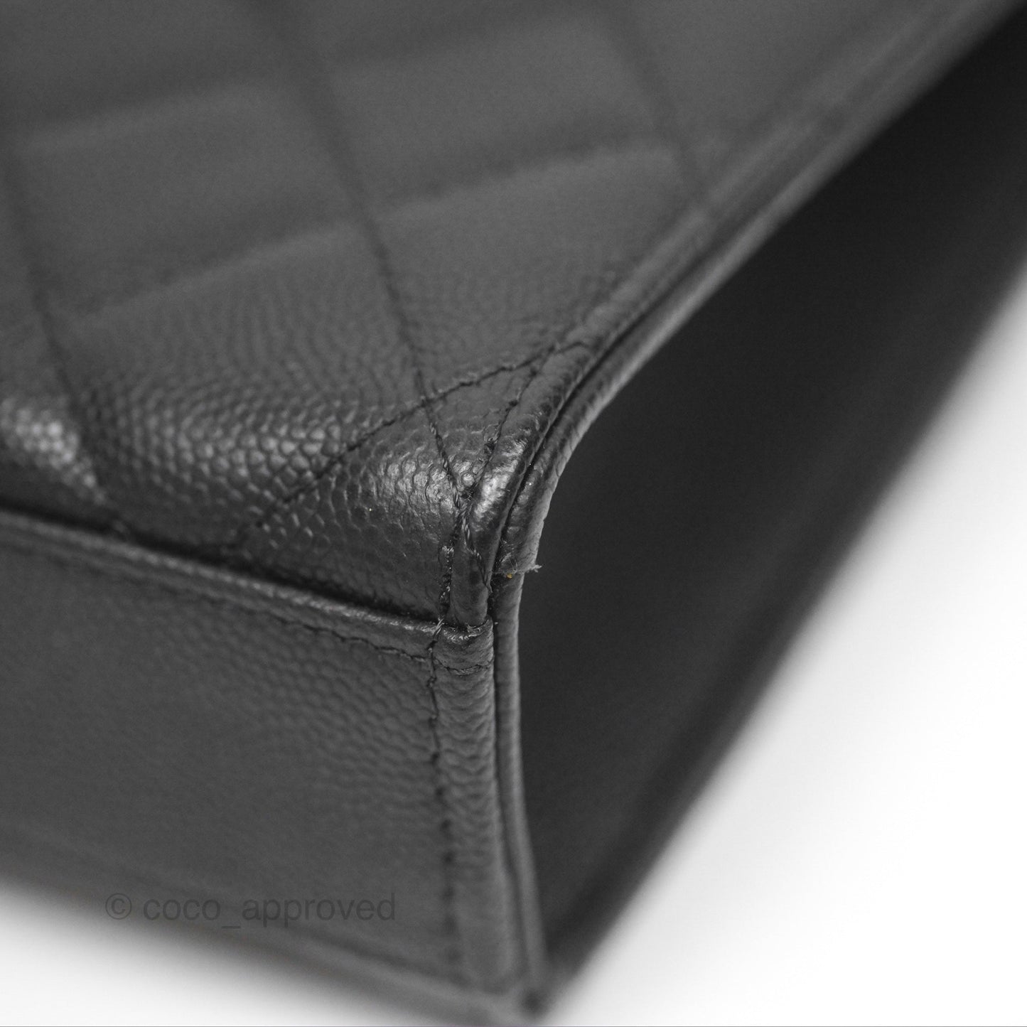 Chanel Classic Quilted Phone Holder Black Caviar Gold Hardware