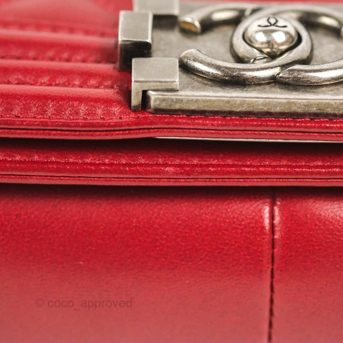Chanel Quilted Medium Boy Dark Red Calfskin Ruthenium Hardware